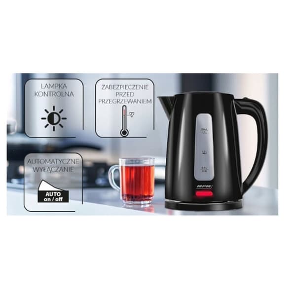 Vattenkokare Mpm MCZ-112 Svart Rostfritt stål 2200 W 1,7 L