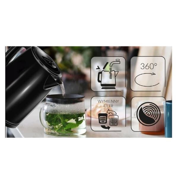 Vattenkokare Mpm MCZ-112 Svart Rostfritt stål 2200 W 1,7 L