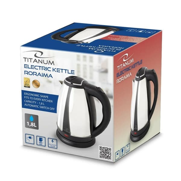 Vattenkokare Esperanza TKK102S Grå Rostfritt stål Plast 1800 W 1,8 L