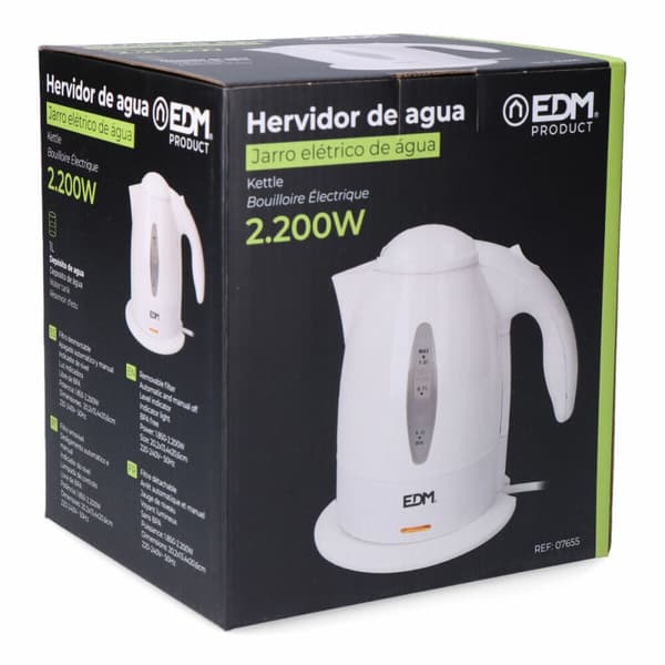 Kedel EDM 07655 Hvid polypropylen 2200 W 1 L