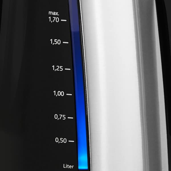 Vandkedel og Elektrisk Tekedel Melitta LOOK AQUA II BLACK EU Sort/Sølvfarvet Rustfrit stål 2400 W 1,7 L