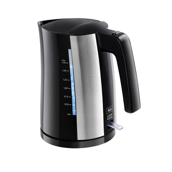 Vandkedel og Elektrisk Tekedel Melitta LOOK AQUA II BLACK EU Sort/Sølvfarvet Rustfrit stål 2400 W 1,7 L