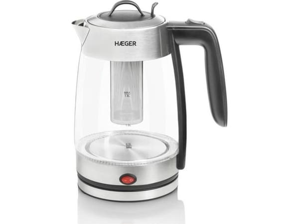 Vedenkeitin ja teekannu Haeger EK-22F.020A Valkoinen Ruostumaton teräs 2200 W