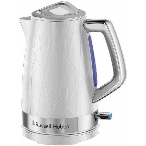 Vattenkokare - RUSSELL HOBBS - Vit struktur - 2400 W - 1,7 L - Snabbkokningszoner - Energisparande - LED-belysning