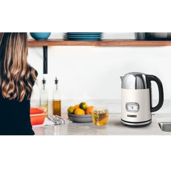 Bouilloire MUSE 1,7 L 2200W trådlös med svängbar bas 360° kräm/inox MS020SC