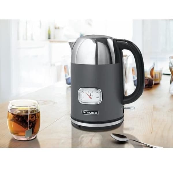 Vattenkokare - MUSE - MS020DG - 1,7 L - 2200W - sladdlös - grått rostfritt stål