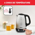 Miniatyrbild 3 av 5: TEFAL Elektrisk vattenkokare 1,7 L, 2400 W, 7 justerbara temperaturer, Håll varm 60 min, Rostfritt stål, Express Control KI240D10