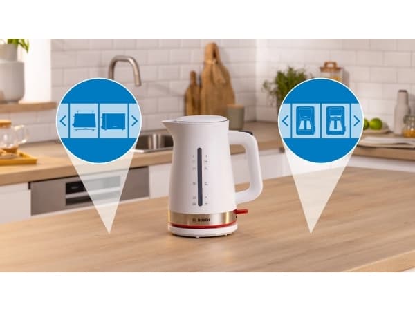 Bosch TWK4M221, 1,7 l, 2400 W, Hvit, Plast, Vannivåindikator, Trådløs