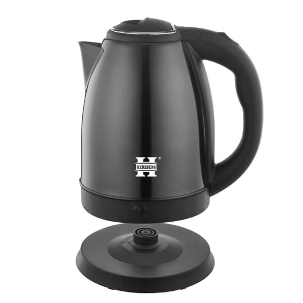 Herzberg HG-5011BLK: 1,8L 1500W vattenkokare i rostfritt stål - svart