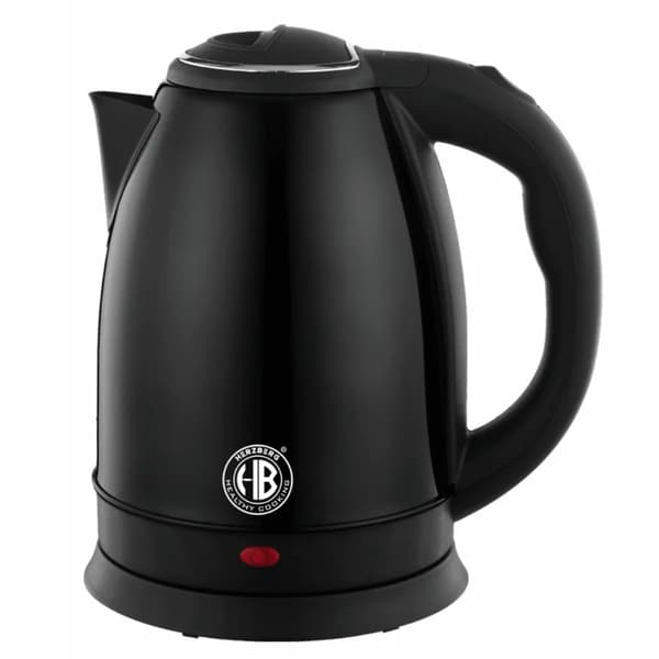 Herzberg HG-5011BLK: 1,8L 1500W vattenkokare i rostfritt stål - svart