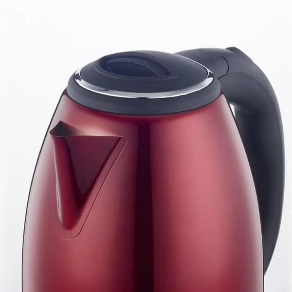 Herzberg HG-5011RED: Ruostumattomasta teräksestä valmistettu vedenkeitin - punainen.