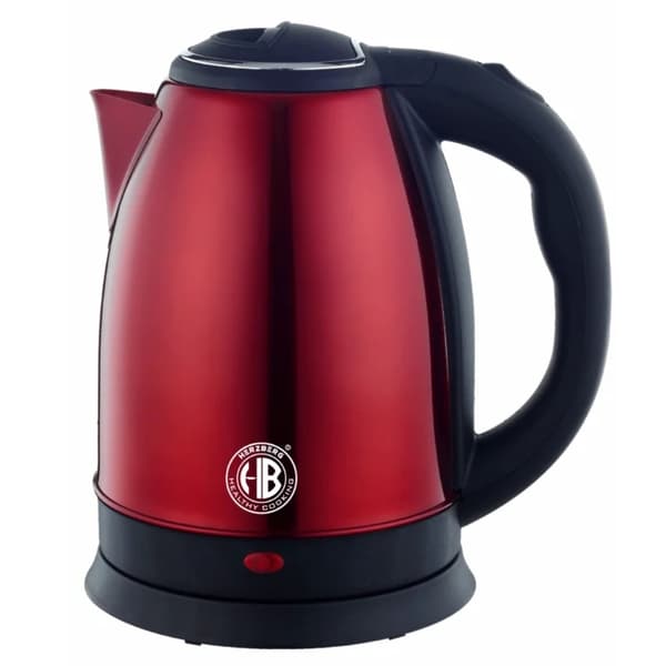 Herzberg HG-5011RED: Ruostumattomasta teräksestä valmistettu vedenkeitin - punainen.