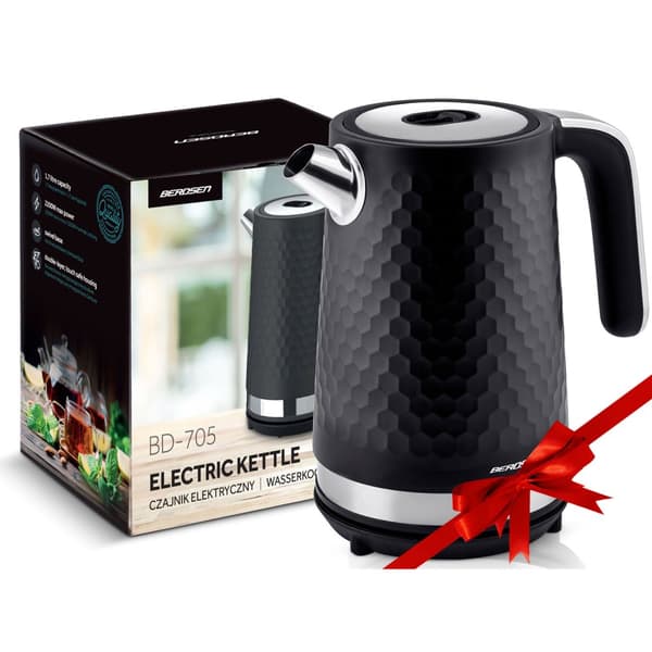 Elektrisk vattenkokare 1,7l Berdsen BD-705 svart och silver