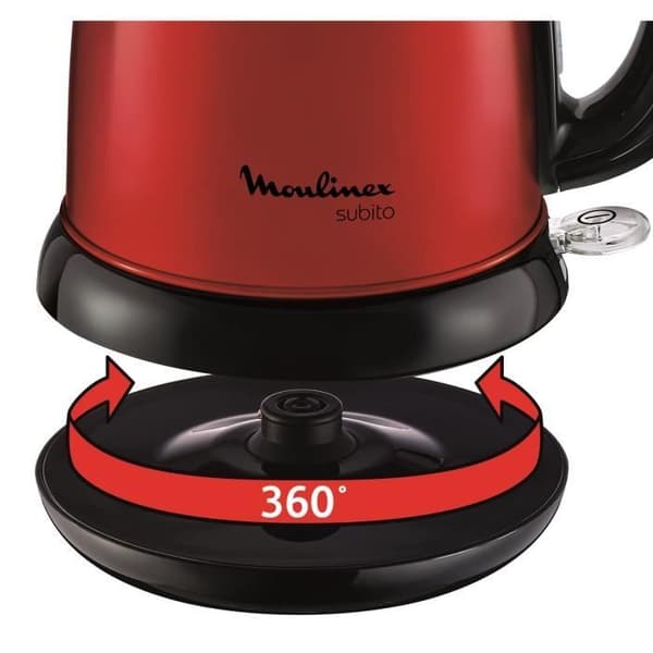 MOULINEX Subito Elektrisk vattenkokare, 1,7 L, Vridbar bas, Enkel öppning, Indikeringslampa, Automatisk avstängning BY540510