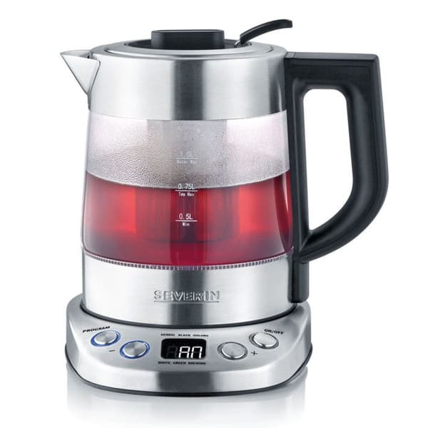 SEVERIN - Tekanna/vattenkokare - 1 L - 2200W - glas - rostfritt stål - 360° bas - 3473