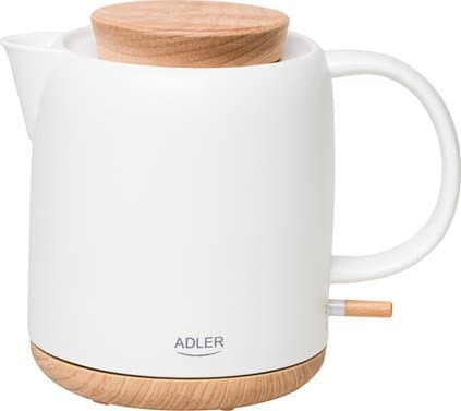 Adler vannkoker | 1304 e.Kr. | Elektrisk | 1200 W | 1 L| Keramikk | 360° roterende base | Hvit