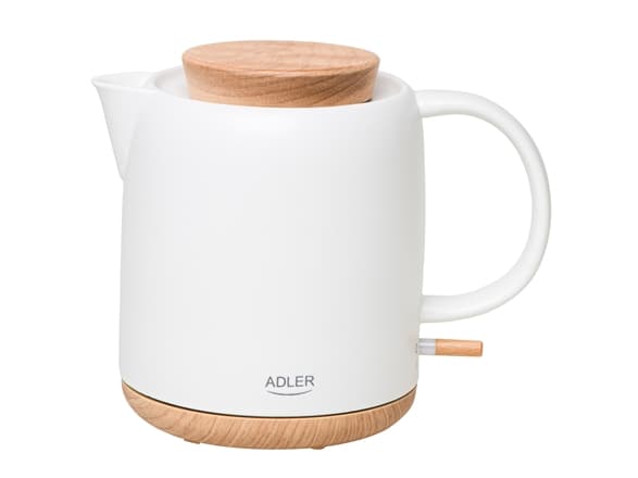 Adler vannkoker | 1304 e.Kr. | Elektrisk | 1200 W | 1 L| Keramikk | 360° roterende base | Hvit