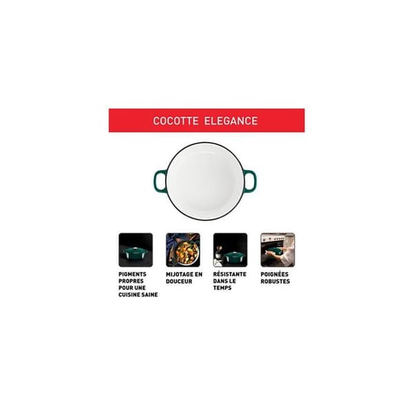 Cocotte Tefal Cocotte i gjutjärn rund 24 cm Skogsgrön