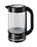 Miniatyrbild 1 av 5: Bosch TWK70B03 vattenkokare 1,7 L 2400 W Svart, Transparent