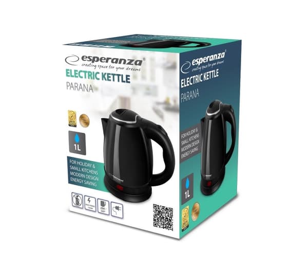 Esperanza EKK128K Vattenkokare 1 L Svart 1350W