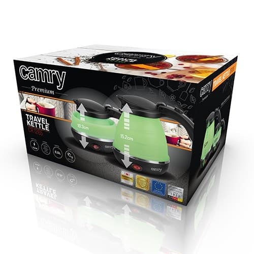 Camry Premium CR 1265 vattenkokare 0,5 L 750 W Svart, Grön