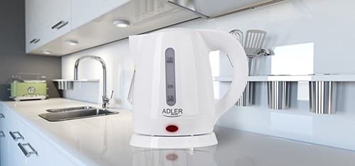 Adler AD 1272 vattenkokare 1 L 1600 W Hasselnöt, Vit
