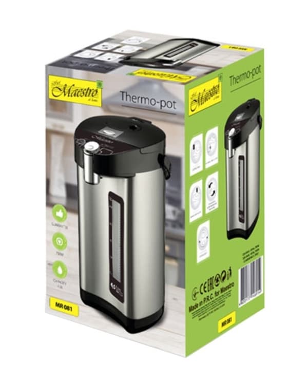 Feel-Maestro MR-081 termoskannu 3,8 L Hopea, Musta