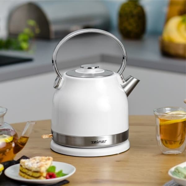 Zelmer ZCK7940 elkedel 1,5 L 2200 W Rustfrit stål, Hvid