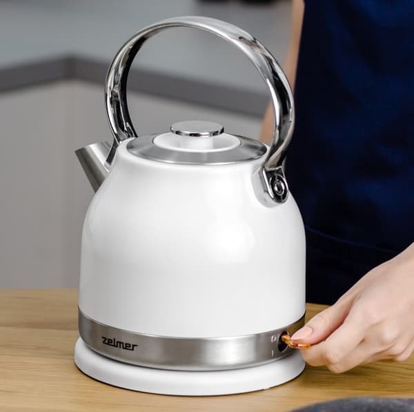 Zelmer ZCK7940 elkedel 1,5 L 2200 W Rustfrit stål, Hvid