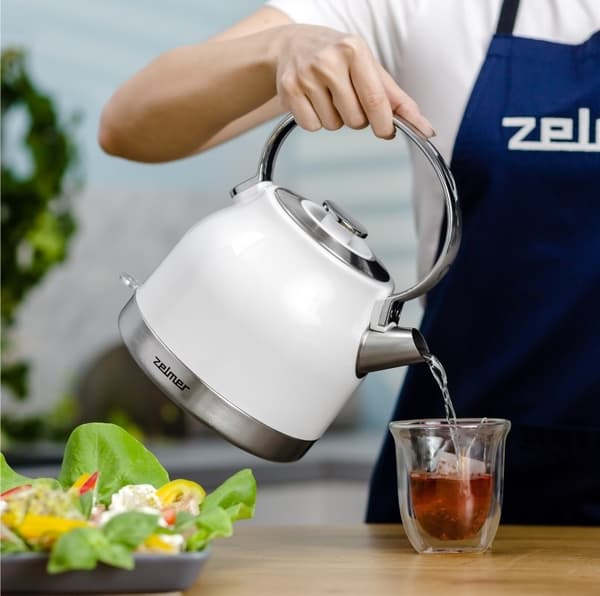 Zelmer ZCK7940 elkedel 1,5 L 2200 W Rustfrit stål, Hvid