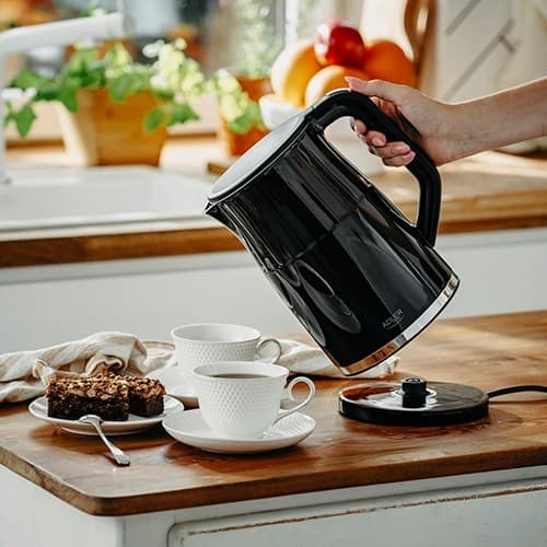 Adler AD 1350 1,7L temperaturstyrd LED-vattenkokare Svart