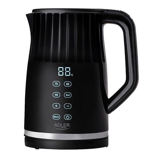 Adler AD 1350 1,7L temperaturstyrd LED-vattenkokare Svart
