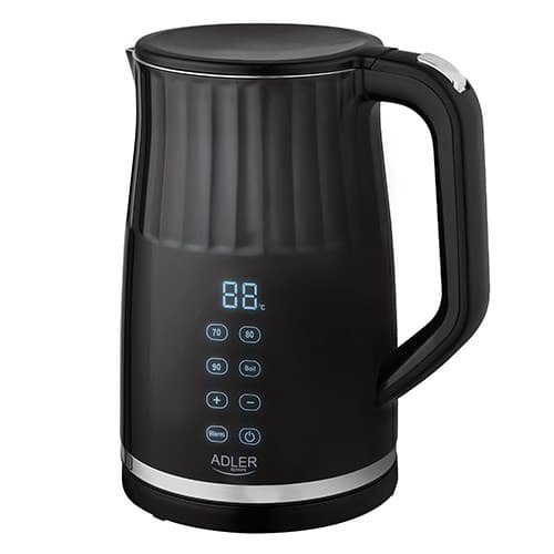Adler AD 1350 1,7L temperaturstyrd LED-vattenkokare Svart