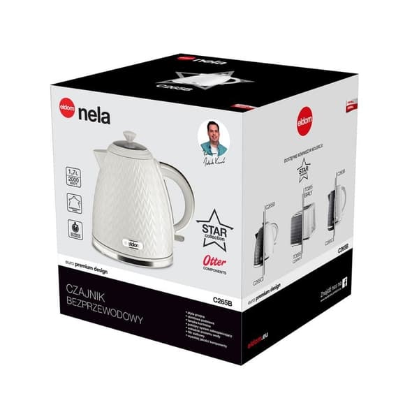 ELDOM Elkedel NELA, kapacitet 1,7 l, effekt 2000 W, hvid