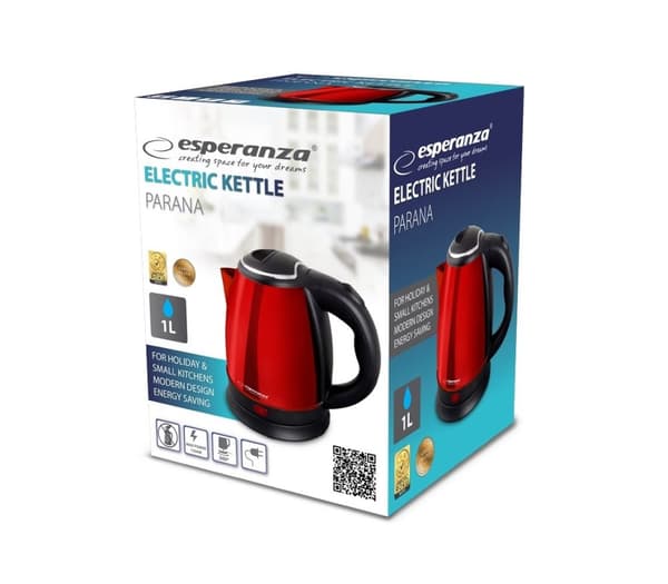 Esperanza EKK128R vattenkokare Parana 1 L Svart,Röd 1350 W