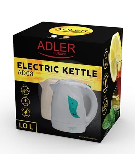 Adler AD 08 i vattenkokare 1 L 850 W Vit