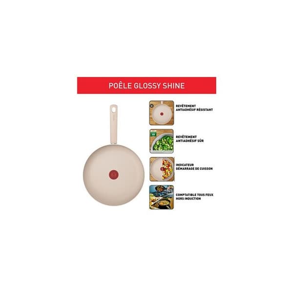 Tefal Glossy Shine stekpanna 24 cm B6890422 Beige