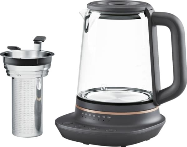 Electrolux E7GK1-8BP, 1,7 L, 2000 W, Musta, Kupari, Säädettävä termostaatti, Veden tason ilmaisin, Johdoton