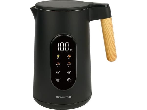Emerio WK-132230, 1,7 l, 2200 W, Svart, Justerbar termostat, Vattennivå indikator, Sladdlös