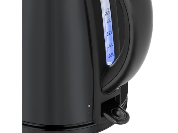 WMF Stelio 0413020072, 1,7 l, 2400 W, Svart, Rostfritt stål, Vattennivå indikator, Överhettningsskydd