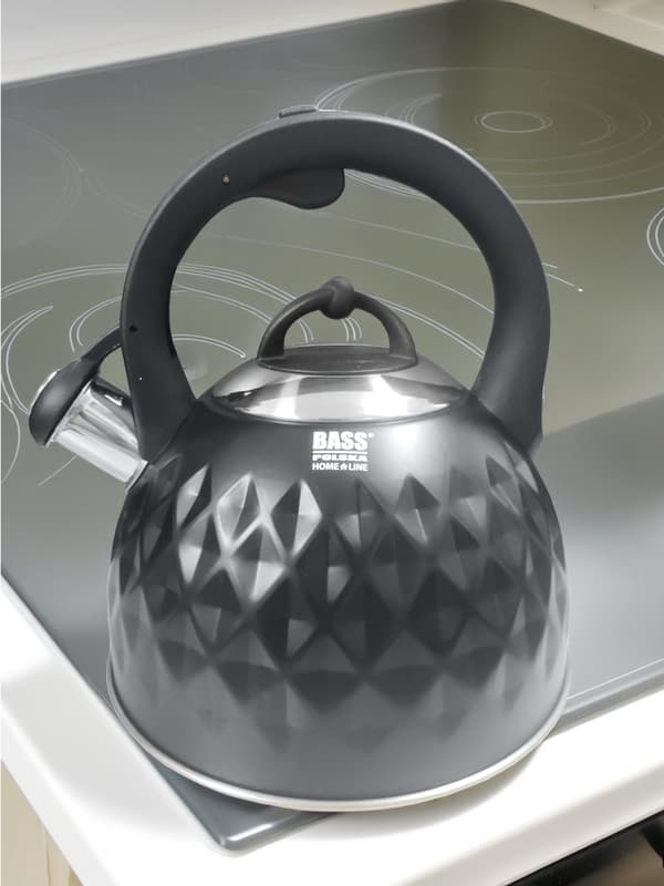 Rustfri elkedel, 3 l, med fløjte