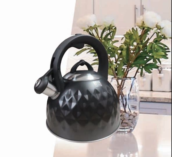 Rustfri elkedel, 3 l, med fløjte