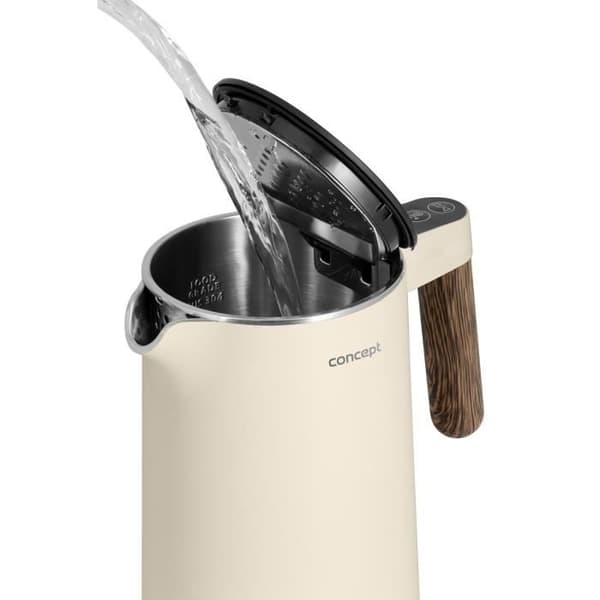 Norwood Concept vattenkokare i rostfritt stål - temperaturkontroll KEEP WARM funktion 1,5L 1850-2200W vanilj