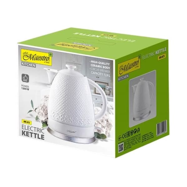 Elektrisk keramisk vattenkokare 1,5l Maestro MR-073 1200W vit