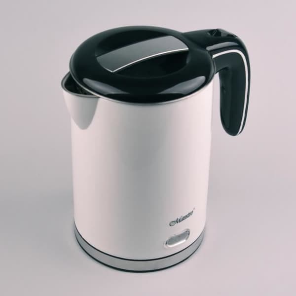 1,2L 1500W vattenkokare i rostfritt stål (vit)