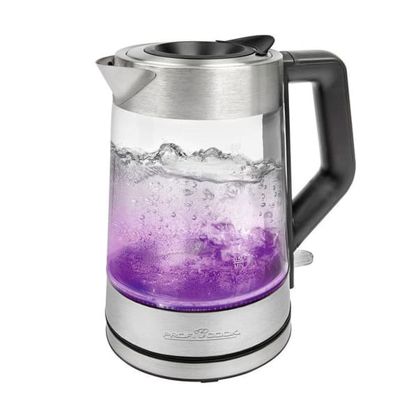 Vattenkokare - PROFICOOK - WKS 1190 - 1,7 liter - Glas och Rostfritt Stål - Trådlös