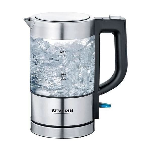 Kettle - SEVERIN - WK 3472 - 0.5 L - 1100W - Glas/Inox - 360° bas.