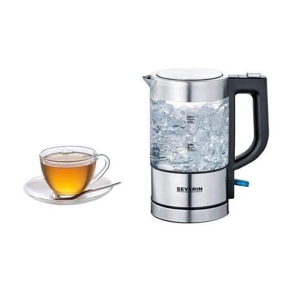 Kettle - SEVERIN - WK 3472 - 0.5 L - 1100W - Glas/Inox - 360° bas.