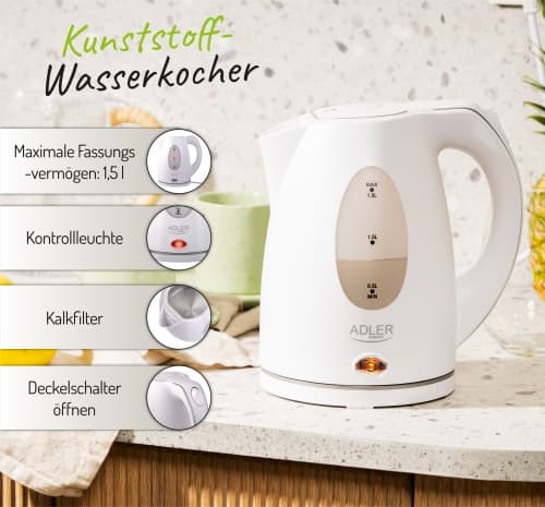 AD 1207 Muovinen vedenkeitin 1,5 L