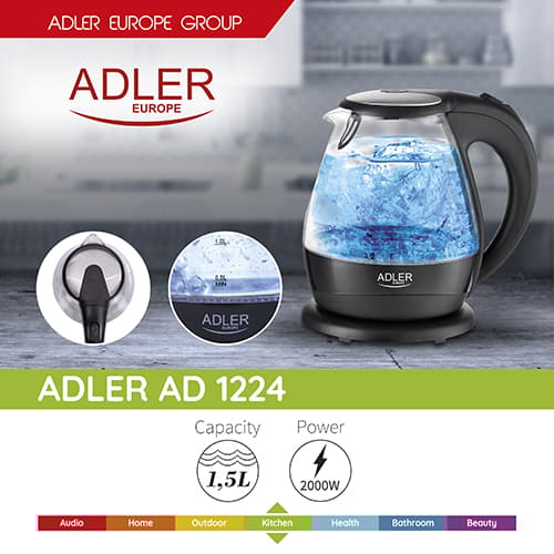 AD 1224 Lasinen vedenkeitin 1,5 L